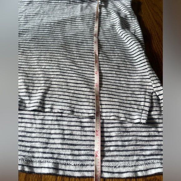 Zara Tank Top White and Black Striped Tee High Low Hem Size Small - Picture 6 of 7